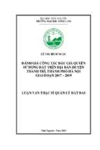 Đánh giá công tác đấu giá quyền sử dụng đất trên địa bàn huyện thanh trì, thành phố hà nội giai đoạn 2017   2019