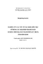 Nghiên cứu các yếu tố tác động đến việc sử dụng các giải pháp thanh toán di động trên địa bàn thành phố quy nhơn, tỉnh bình định