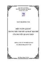 Diễn ngôn lịch sử trong tiểu thuyết lịch sử hội thề của nguyễn quang thân.