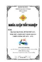 Địa đạo bạch mã, huyện phú lộc, tỉnh thừa thiên huế trong kháng chiến chống mỹ (1973 – 1975).