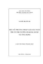 Một số phương pháp giải bài toán tối ưu phi tuyến có ràng buộc và ứng dụng.