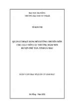 Quản lý hoạt động bồi dưỡng chuyên môn cho giáo viên các trường mầm non huyện phú tân, tỉnh cà mau_1