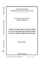 Nghiên cứu điều khiển vị trí của phần ứng nam châm điện bằng phương pháp ứng dụng bộ điều khiển nơron dự báo.