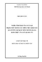 Nghĩa tình thái của các loại trạng ngữ trong câu tiếng việt (khảo sát qua tuyển tập kịch “hồn trương ba da hàng thịt” của lưu quang vũ).