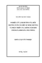 Nghiên cứu ảnh hưởng của môi trường nuôi cấy đến sự sinh trưởng và phát triển của giống nấm kim châm (flammulina velutipes)