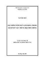 Đặc điểm ngôn ngữ giáo khoa trong sách ngữ văn trung học phổ thông..