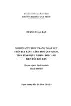 Nghiên cứu tình trạng ngập lụt trên địa bàn thành phố quy nhơn, tỉnh bình định trong bối cảnh biến đổi khí hậu