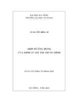 Một số ứng dụng của định lí giá trị trung bình.