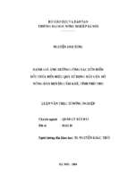 Đánh giá ảnh hưởng công tác đồn điền đổi thửa đến hiệu quả sử dụng đất của hộ nông dân huyện phú khê, tỉnh phú thọ