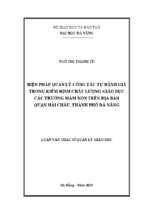 Biện pháp quản lý công tác tự đánh giá trong kiểm định chất lượng giáo dục các trường mầm non trên địa bàn quận hải châu, thành phố đà nẵng..