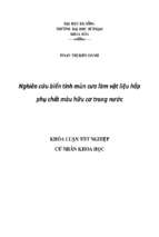 Nghiên cứu biến tính mùn cưa làm vật liệu hấp phụ chất màu hữu cơ trong nước.