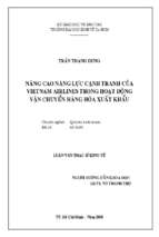 Nâng cao năng lực cạnh tranh của vietnam airlines trong hoạt động vận chuyển hàng hóa xuất khẩu