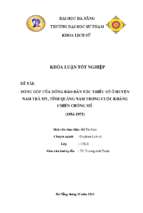 Đóng góp của đồng bào dân tộc thiểu số ở huyện nam trà my, tỉnh quảng nam trong cuộc kháng chiến chống mỹ (1954 1975)