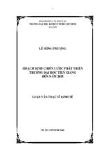 Hoạch định chiến lược phát triển trường đại học tiền giang đến năm 2015