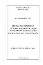 Biện pháp phát triển đội ngũ tổ trưởng chuyên môn các trường tiểu học trên địa bàn huyện lệ thủy tỉnh quảng bình theo hướng chuẩn hóa..