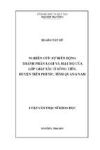 Nghiên cứu sự biến động thành phần loài và mật độ của lớp giáp xác ở sông tiên, huyện tiên phước, tỉnh quảng nam.....