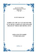 Nghiên cứu chế tạo vật liệu hấp phụ từ xơ mướp và khảo sát khả năng hấp phụ ion pb2+ trong môi trường nước.