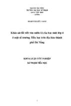 Khảo sát lỗi viết văn miêu tả của học sinh lớp 4 ở một số trường tiểu học trên địa bàn thành phố đà nẵng.