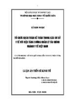 Tổ chức hạch toán kế toán trong các cơ sở y tế với việc tăng cường quản lý tài chính ngành y tế việt nam