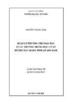 Quản lý phương tiện dạy học ở các trường trung học cơ sở huyện tây giang tỉnh quảng nam