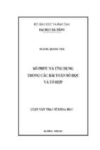 Số phức và ứng dụng trong các bài toán số học và tổ hợp.