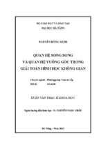 Quan hệ song song và quan hệ vuông góc trong giải toán hình học không gian.
