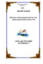 Tiềm năng và hiện trạng phát triển cây công nghiệp huyện đắk hà, tỉnh kon tum.
