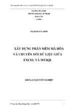 Xây dựng phần mềm mã hóa và chuyển đổi dữ liệu giữa excel và mysql.