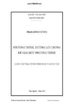 Phương trình , đường lối chung để giải một phương trình