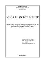 Thực trạng việc sử dụng công nghệ thông tin của giáo viên trong dạy học ở trường thpt.