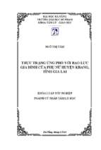 Thực trạng ứng phó với bạo lực gia đình của phụ nữ huyện kbang, tỉnh gia lai..