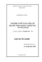 Phương pháp chỉnh hóa lặp cho bài toán ngược tuyến tính và ứng dụng.