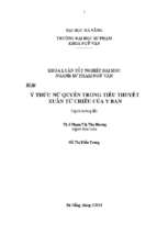 Ý thức nữ quyền trong tiểu thuyết xuân từ chiều của y ban.