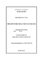 Thế giới nghệ thuật thơ xuân hoàng..