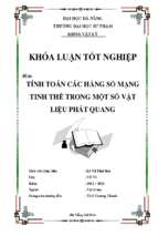 Tính toán các hằng số mạng tinh thể trong một số vật liệu phát quang.
