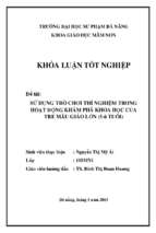 Sử dụng trò chơi thí nghiệm trong hoạt động khám phá khoa học của trẻ mẫu giáo lớn (5 6 tuổi)