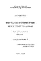 Thực trạng và giải pháp phát triển kinh tế tư nhân tỉnh an giang