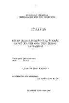 Rủi ro trong sản xuất và xuất khẩu cà phê của việt nam   thực trạng và giải pháp