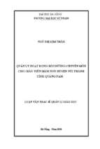 Quản lý hoạt động bồi dưỡng chuyên môn cho giáo viên mầm non huyện núi thành tỉnh quảng nam