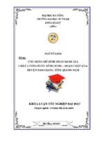 Ứng dụng mô hình swat đánh giá chất lượng nước sông bung   đoạn chảy qua huyện nam giang, tỉnh quảng nam.