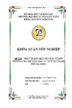Thực trạng giáo dục bảo vệ môi trường cho trẻ mẫu giáo 4 5 tuổi tại thành phố đà nẵng.