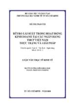 Rủi ro lãi suất trong hoạt động kinh doanh tại các ngân hàng tmcp việt nam thực trạng và giải pháp