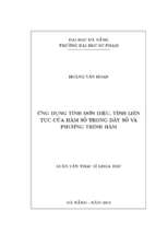 Ứng dụng tính đơn điệu, tính liên tục của hàm số trong dãy số và phương trình hàm.