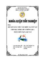 Rèn kĩ năng viết văn miêu tả con vật cho học sinh lớp 4 thông qua phân môn tập làm văn.