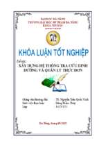 Xây dựng hệ thống tra cứu dinh dưỡng và quản lý thực đơn.