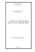 Ứng dụng các phép biến hình trong giải toán hình học phẳng..
