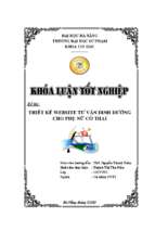 Thiết kế website tư vấn dinh dưỡng cho phụ nữ có thai.