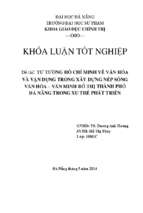 Tư tưởng hồ chí minh về văn hóa và vận dụng trong xây dựng nếp sống văn hóa – văn minh đô thị thành phố đà nẵng trong xu thế phát triển.