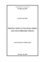 Phương tích và ứng dụng trong giải toán hình học phẳng..