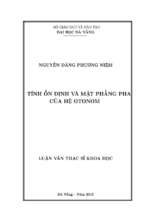Tính ổn định và mặt phẳng pha của hệ otonom...
